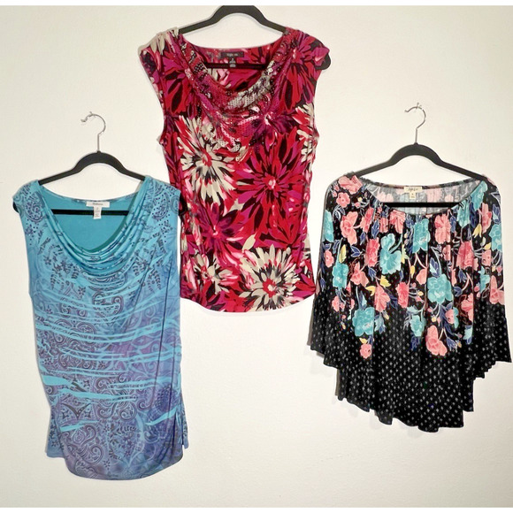 Style & Co. Medium Tops Short‎ Sleeves Stretch Summer BUNDLE of 3 tops Cruise - Picture 1 of 6